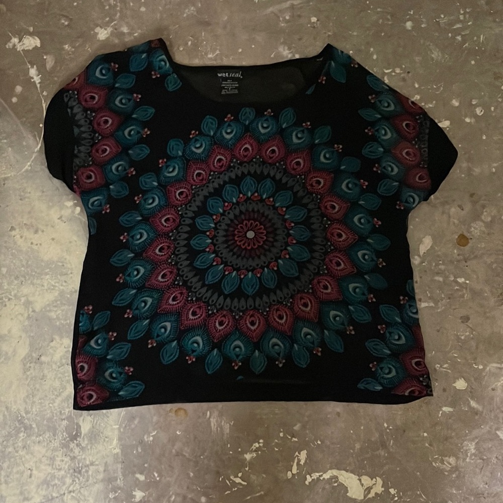 Sheer patterned shirt